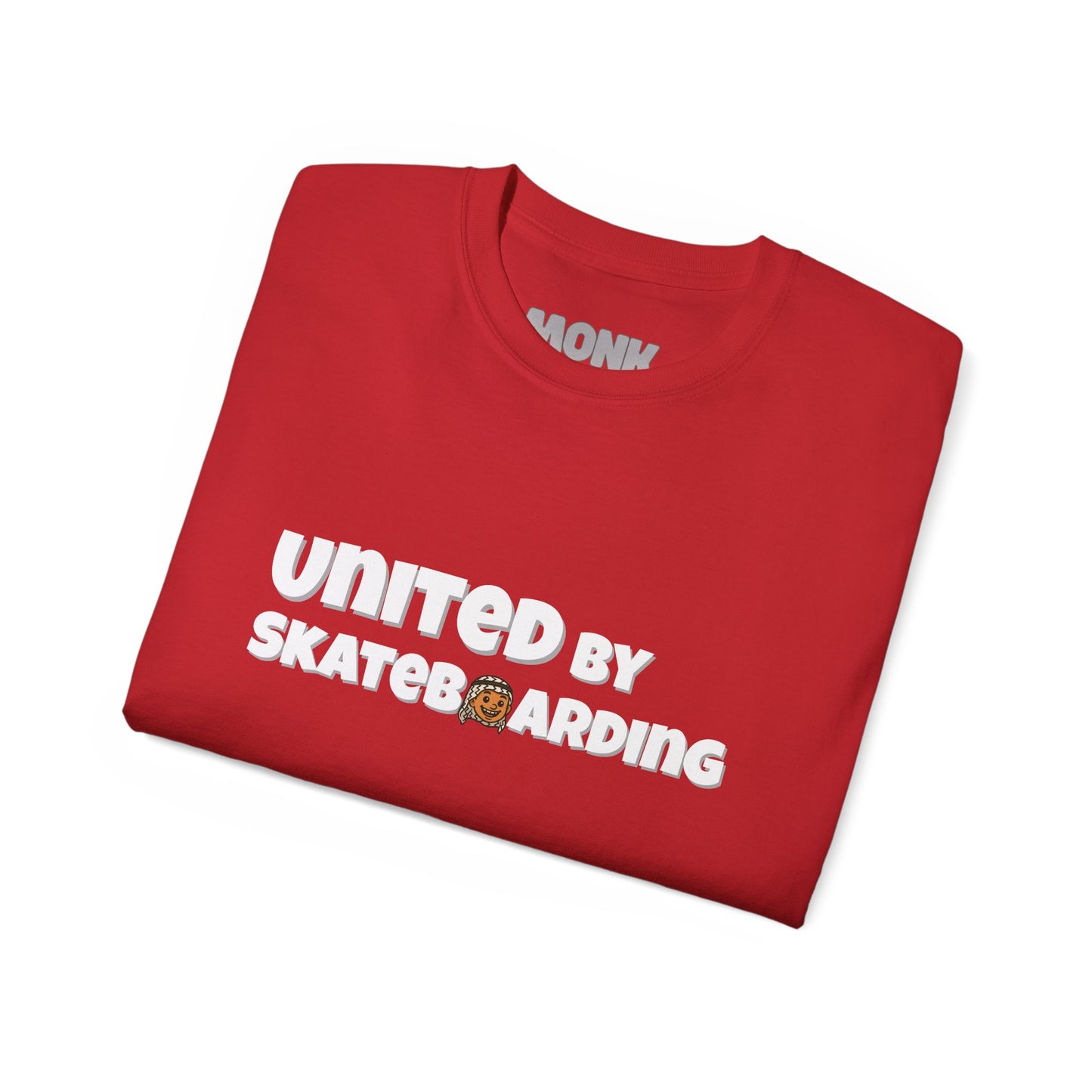 Help Gaza Skateboarding Adult 100% Cotton T-shirt Monk Folded Red Color