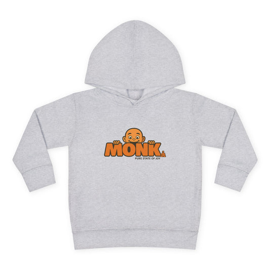 Kids Hoodie Warm Cotton Monk Hide and Seek Front View Heather Color