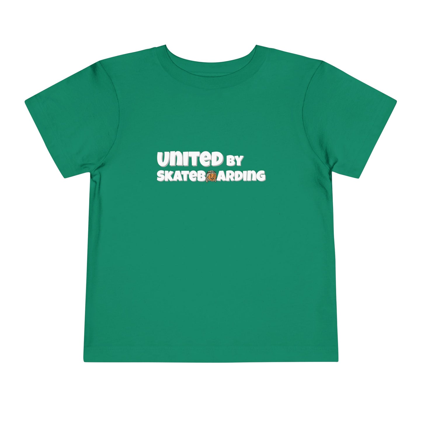 United For Gaza Skateboarding T-Shirt 100% Cotton Kid Front View Green Color