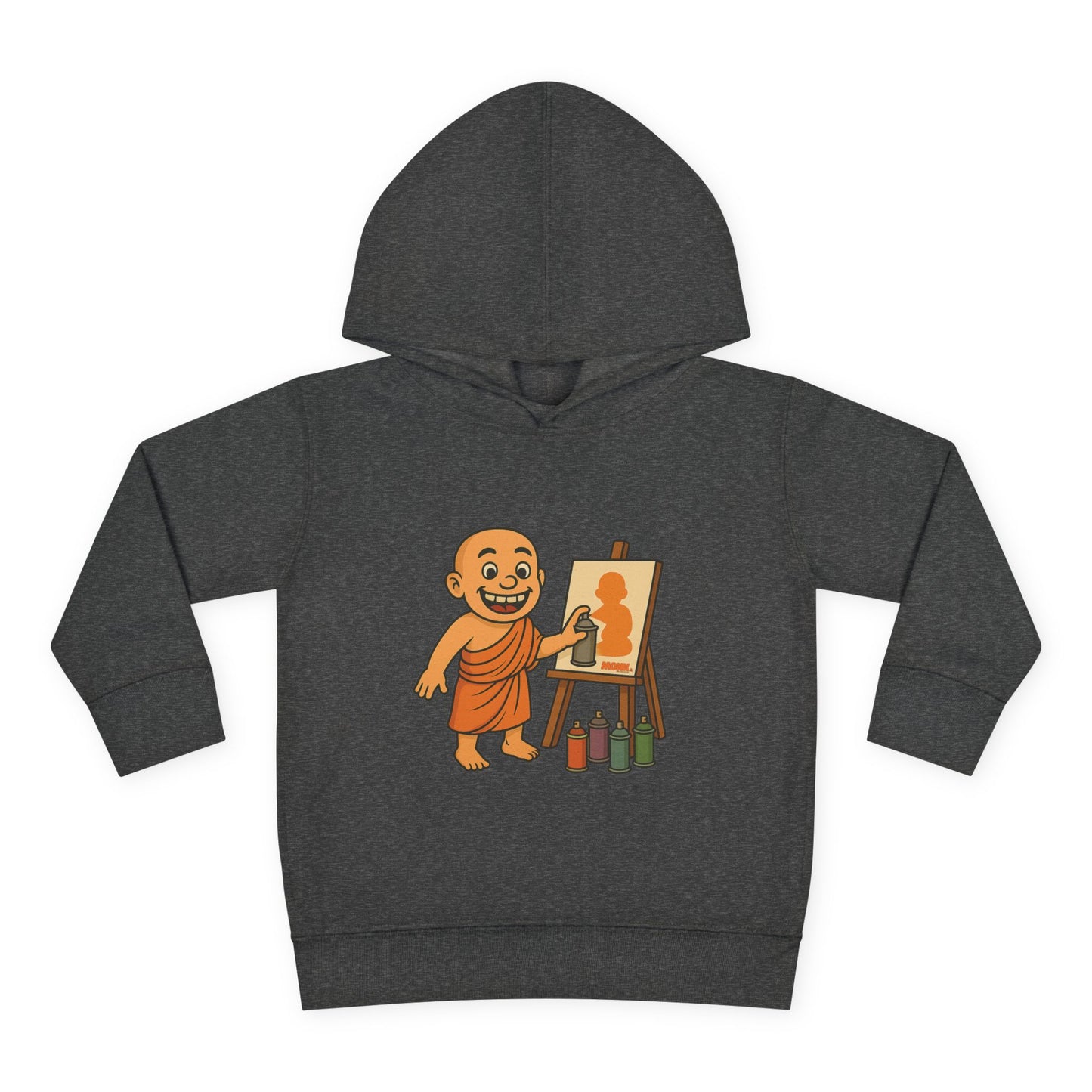 Kids Hoodie Warm Cotton Monk Hide and Seek Front View Vintage Smoking Color