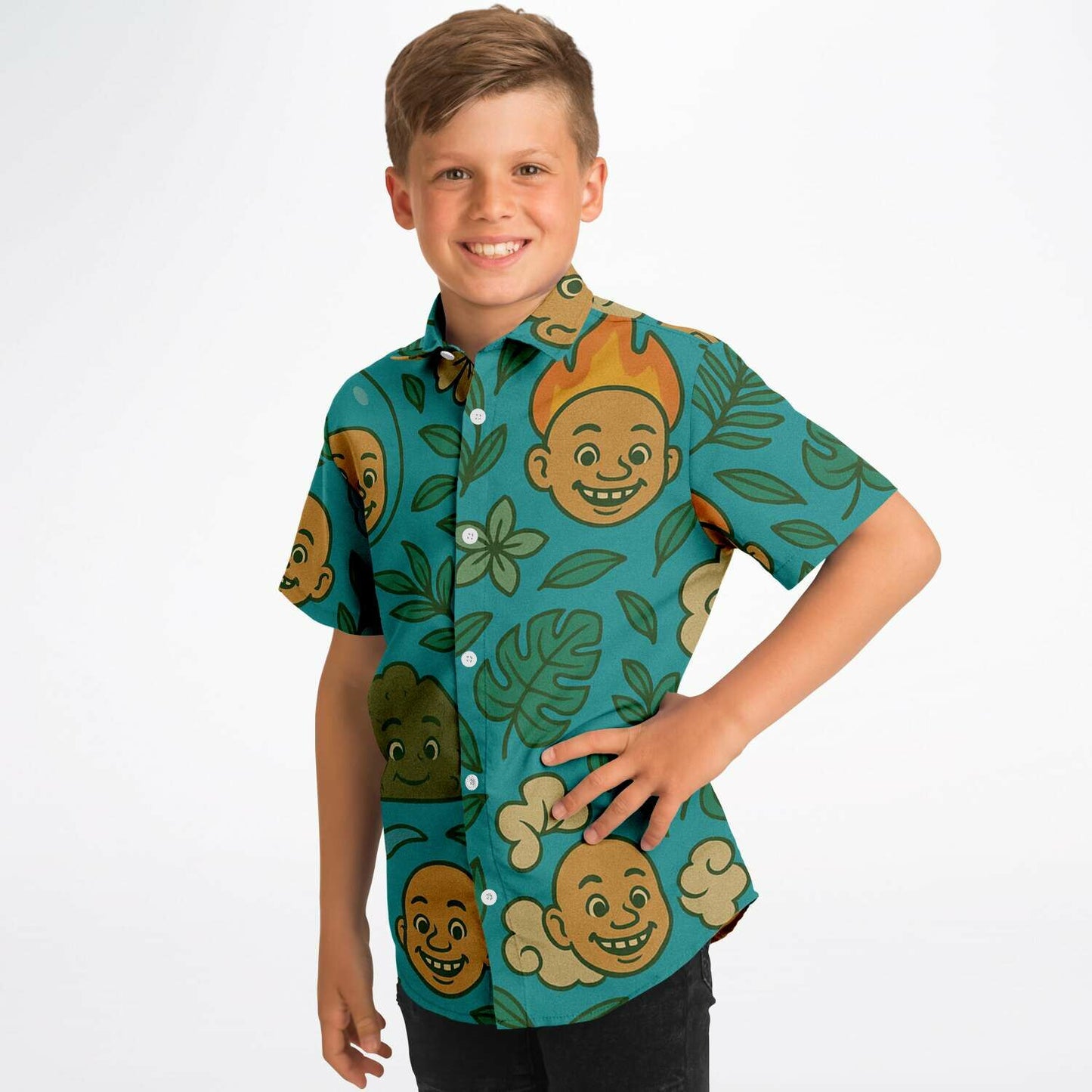 Kid and Youth Hawaiian Shirt Summer 5 Elements Monk Boy Side View