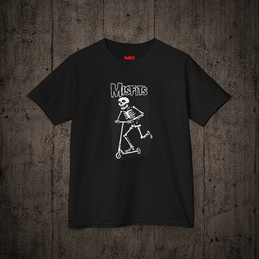 Misfits Youth graphic t-shirt in Black inspired by freestyle scootering and urban riding culture.