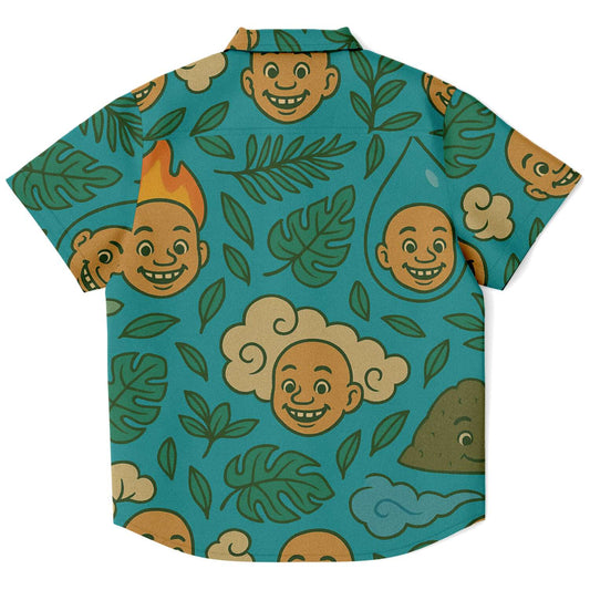 Kid and Youth Hawaiian Shirt Summer 5 Elements Monk Back View