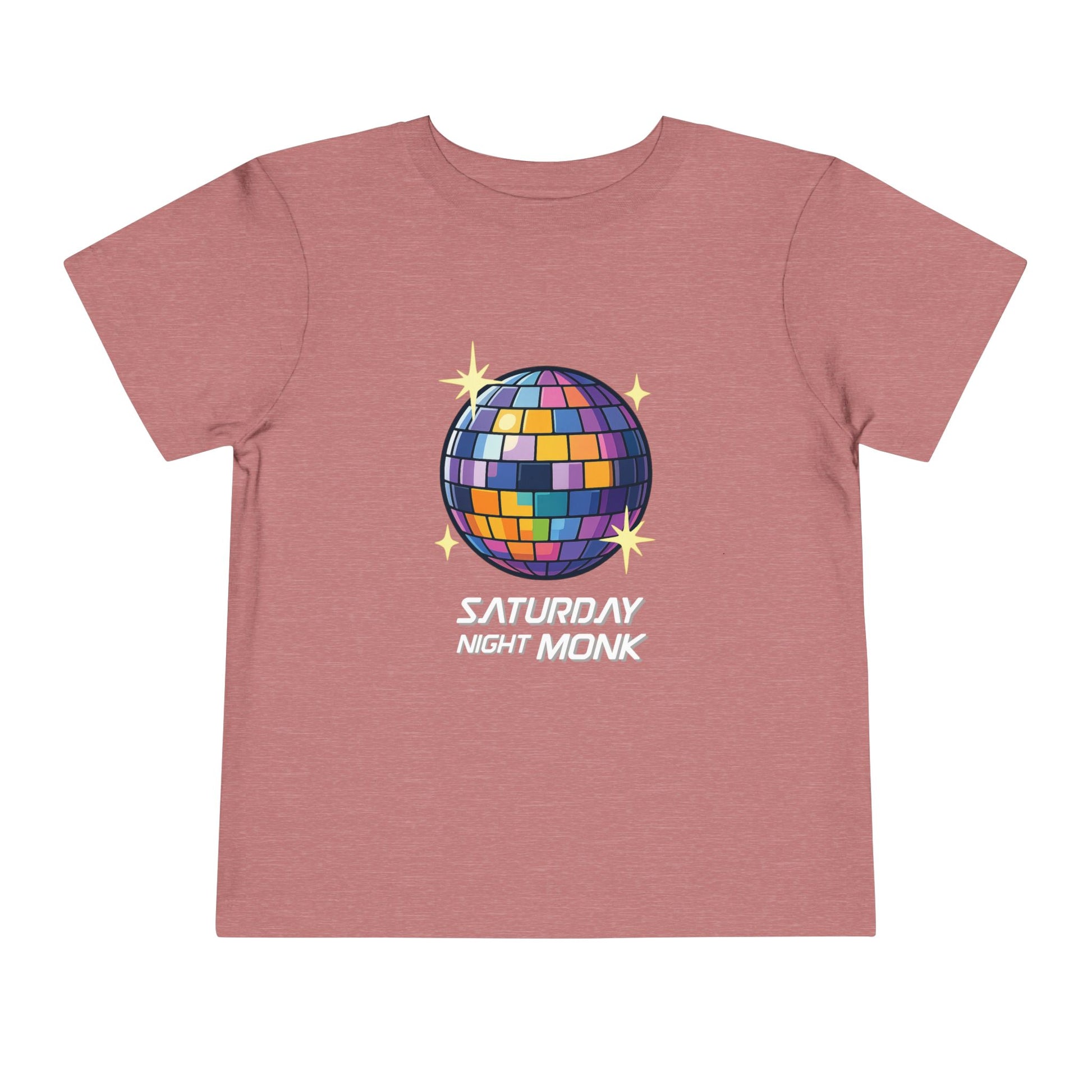 T-shirt Kid Cotton Monk Disco Front View Heather Mauve Color