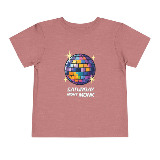 T-shirt Kid Cotton Monk Disco Front View Heather Mauve Color