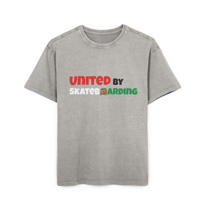 Acid Washed Adult Oversized Premium T-Shirt United For Gaza Asphalt Front