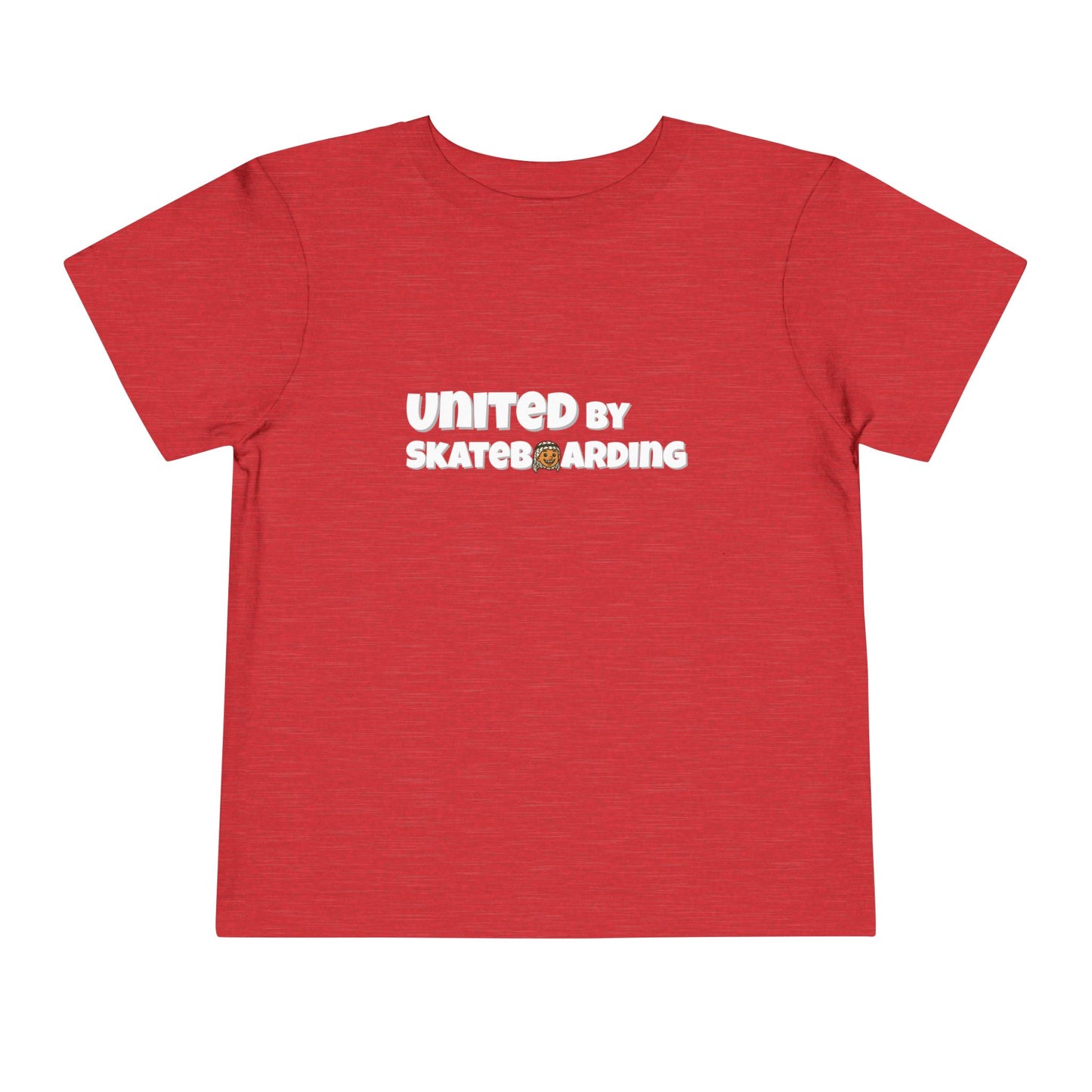 United For Gaza Skateboarding T-Shirt 100% Cotton Kid Front View Red Color