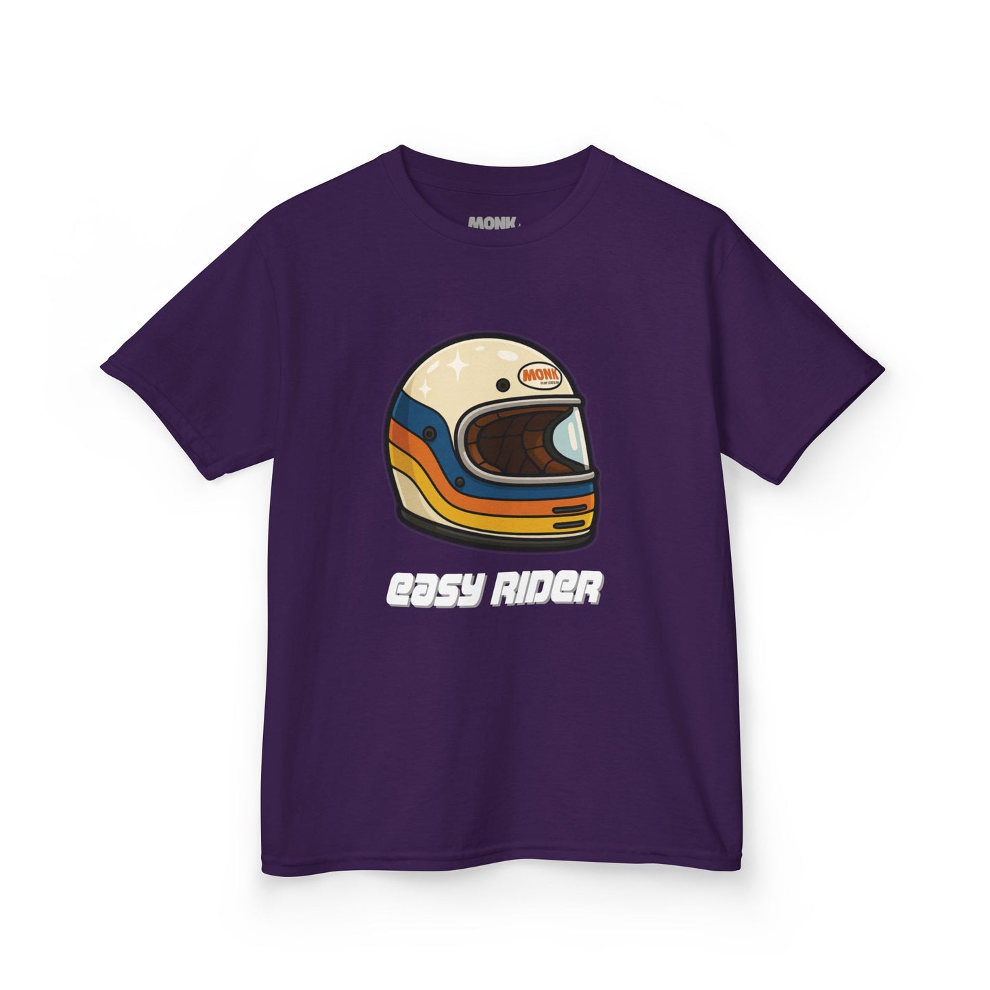 T-shirt Youth 100% Cotton Live To Ride  Monk Front View Purple Color 