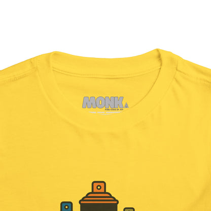 T-shirt Kid Breathable Cotton Monk Speak Loud Front  Collar View Yellow Color