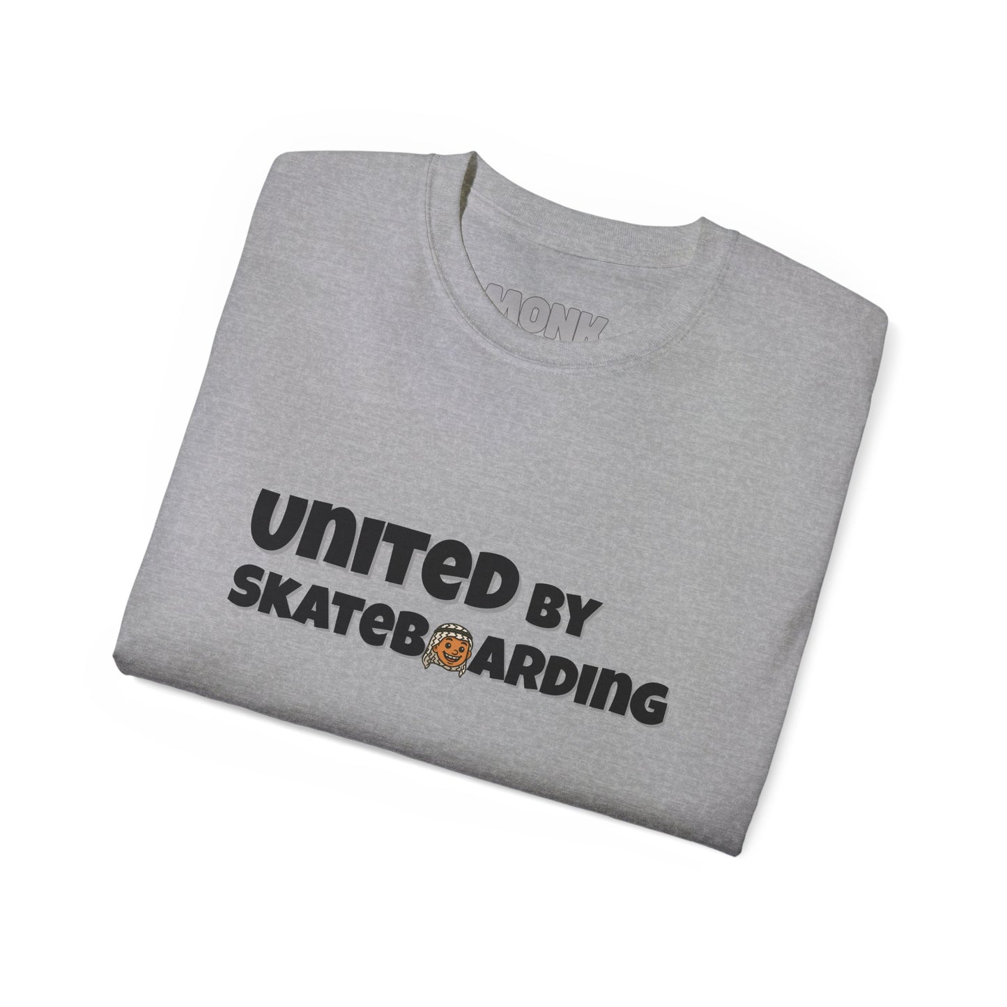 Help Gaza Skateboarding Adult 100% Cotton T-shirt Monk Folded Grey Color