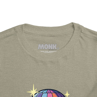 T-shirt Kid Cotton Monk Disco CollarFront View Heather Stone Color