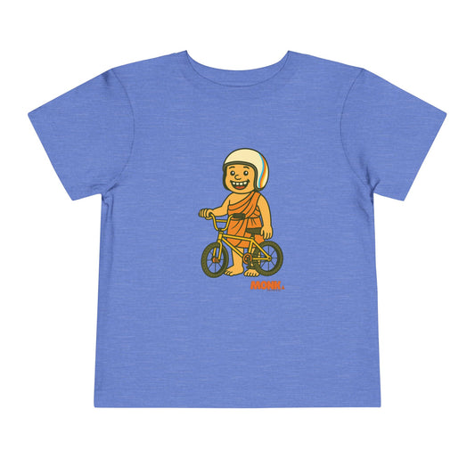 T-shirt Kid Comfortable Cotton Monk Easy Rider Front View Columbia Blue Color