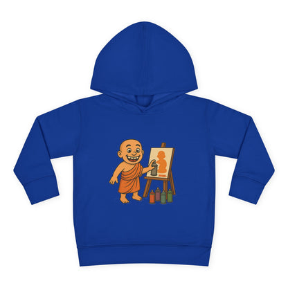 Kids Hoodie Warm Cotton Monk Hide and Seek Front View Heather True Royal Blue Color
