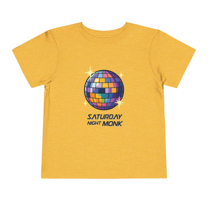 T-shirt Kid Cotton Monk Disco Front View Heather Yellow Gold Color