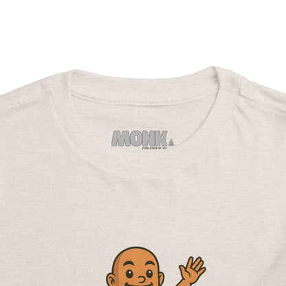 T-shirt Kid Breathable Cotton Monk Rolling Skateboard Collar Front View Heather Dust Color