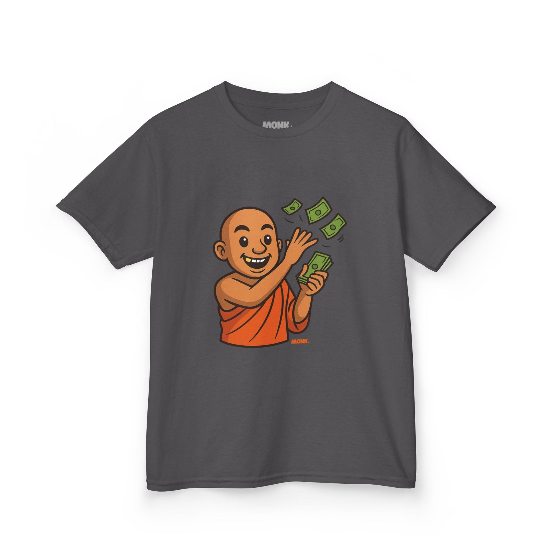 T-shirt Youth 100% Cotton Give To Receive Front View Charcoal Color