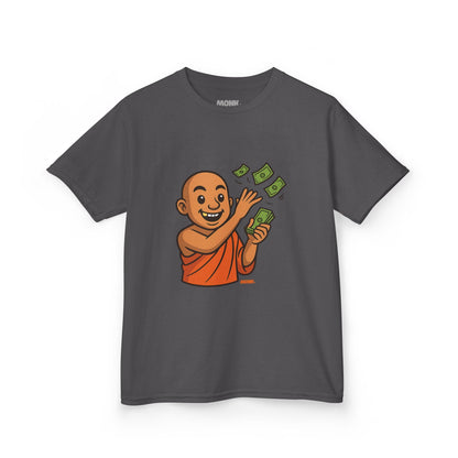T-shirt Youth 100% Cotton Give To Receive Front View Charcoal Color