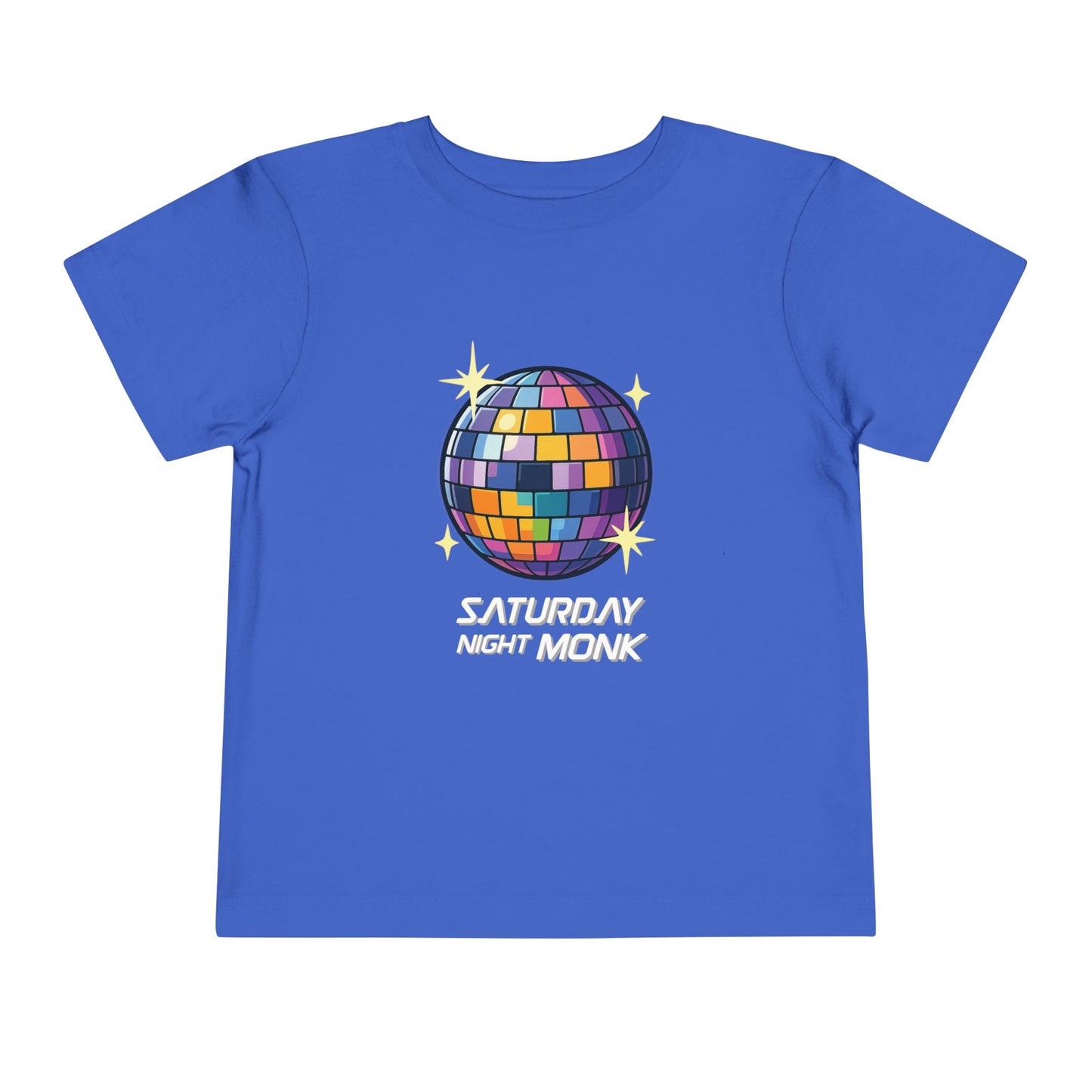 T-shirt Kid Cotton Monk Disco Front View True Royal Blue Color