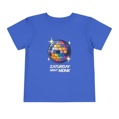 T-shirt Kid Cotton Monk Disco Front View True Royal Blue Color