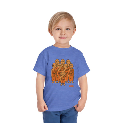 T-shirt Kid Comfortable Cotton Monk Be Yourself Boy Front View Heather Columbia Blue Color