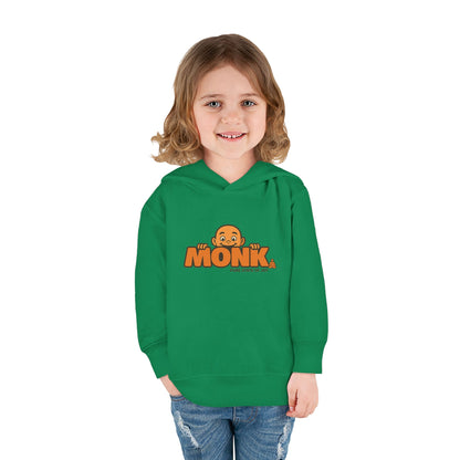 Kids Hoodie Warm Cotton Monk Hide and Seek Girl Front View Heather Kelly Color