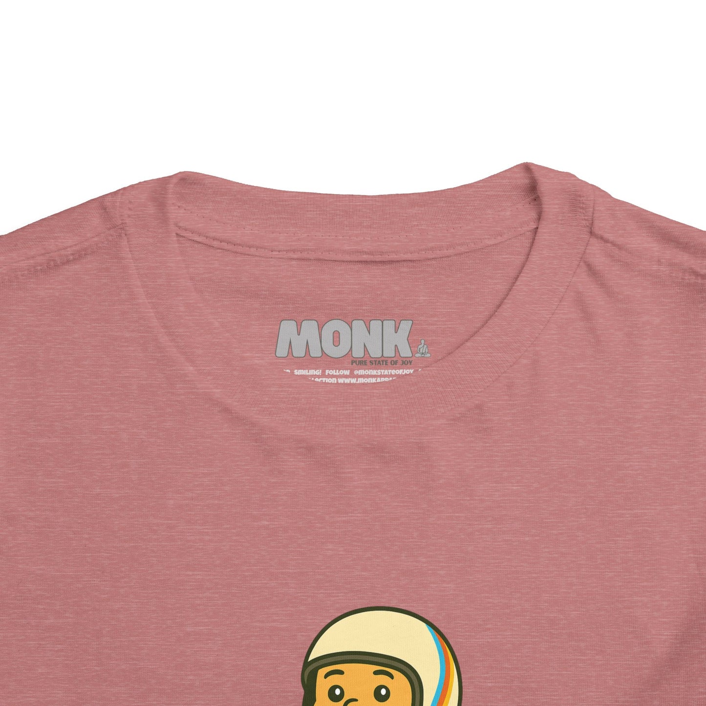 T-shirt Kid Comfortable Cotton Monk Easy Rider Collar Front View Heather Mauve Color