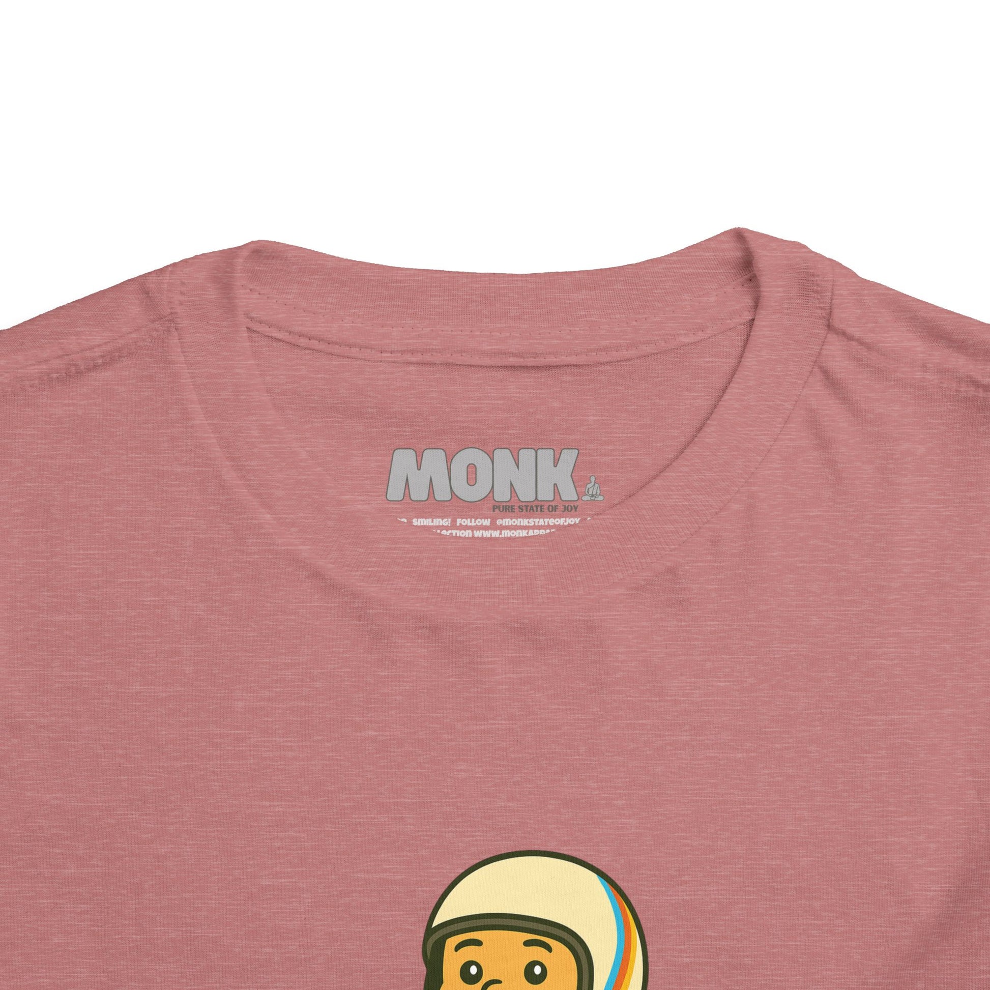 T-shirt Kid Comfortable Cotton Monk Easy Rider Collar Front View Heather Mauve Color