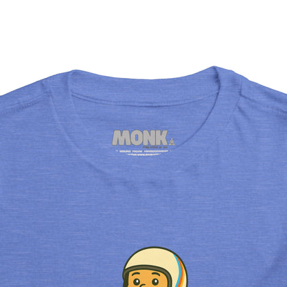 T-shirt Kid Comfortable Cotton Monk Easy Rider Collar Front View Columbia Blue Color