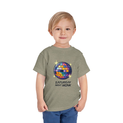 T-shirt Kid Cotton Monk Disco Boy Front View Heather Stone Color