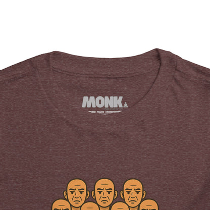 T-shirt Kid Comfortable Cotton Monk Be Yourself Collar Front View Heather Maroon Color