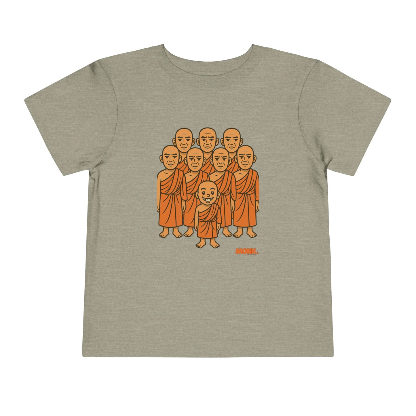 T-shirt Kid Comfortable Cotton Monk Be Yourself Front View Heather Stone Color