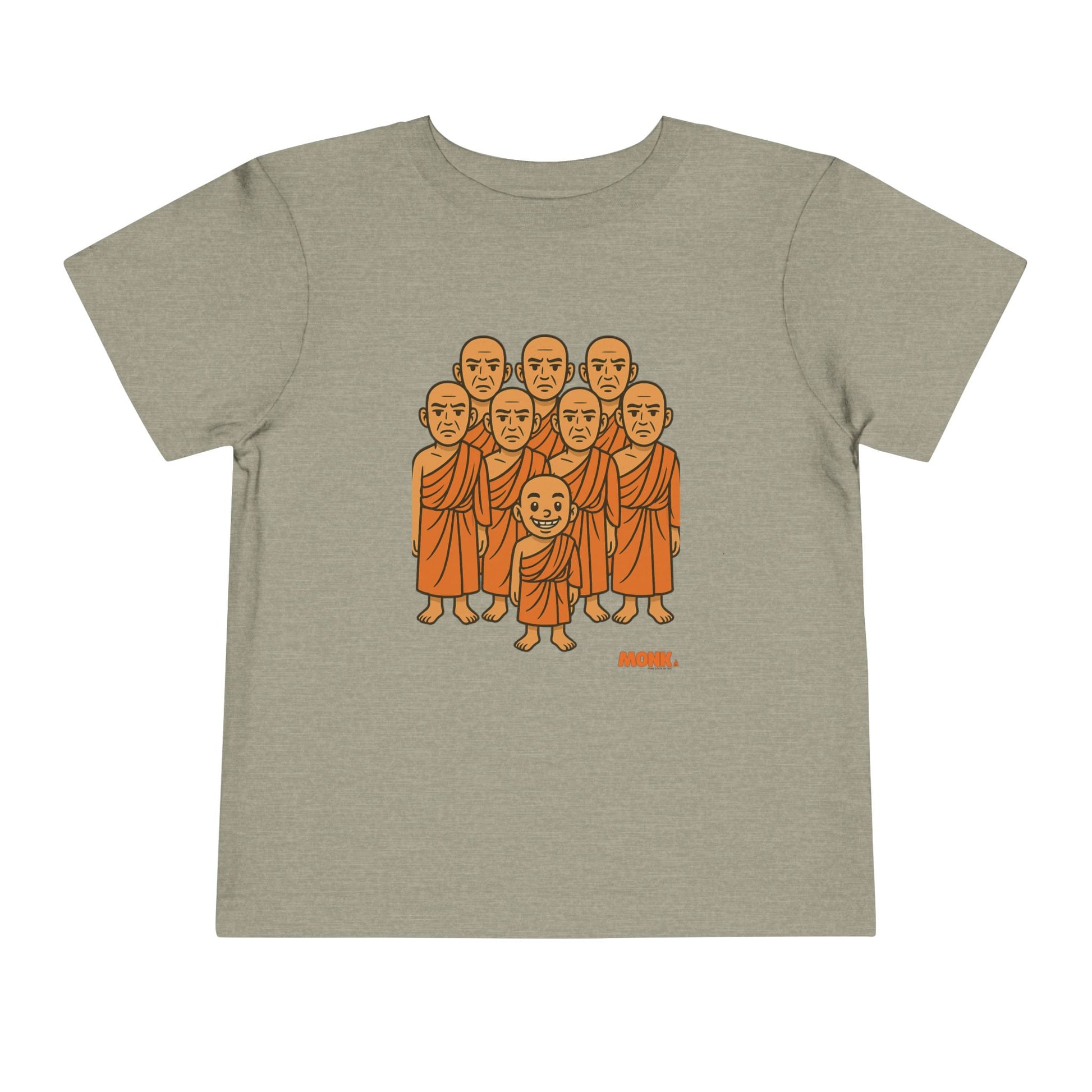 T-shirt Kid Comfortable Cotton Monk Be Yourself Front View Heather Stone Color