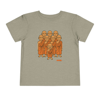 T-shirt Kid Comfortable Cotton Monk Be Yourself Front View Heather Stone Color
