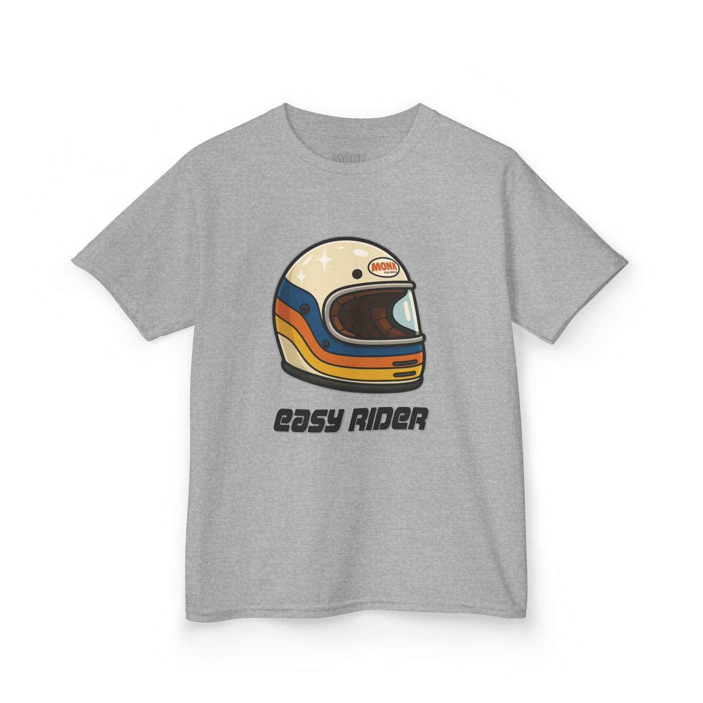 T-shirt Youth 100% Cotton Live To Ride  Monk Front View Sports Grey Color 