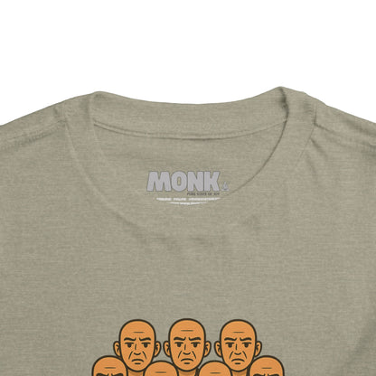 T-shirt Kid Comfortable Cotton Monk Be Yourself Collar Front View Heather Stone Color
