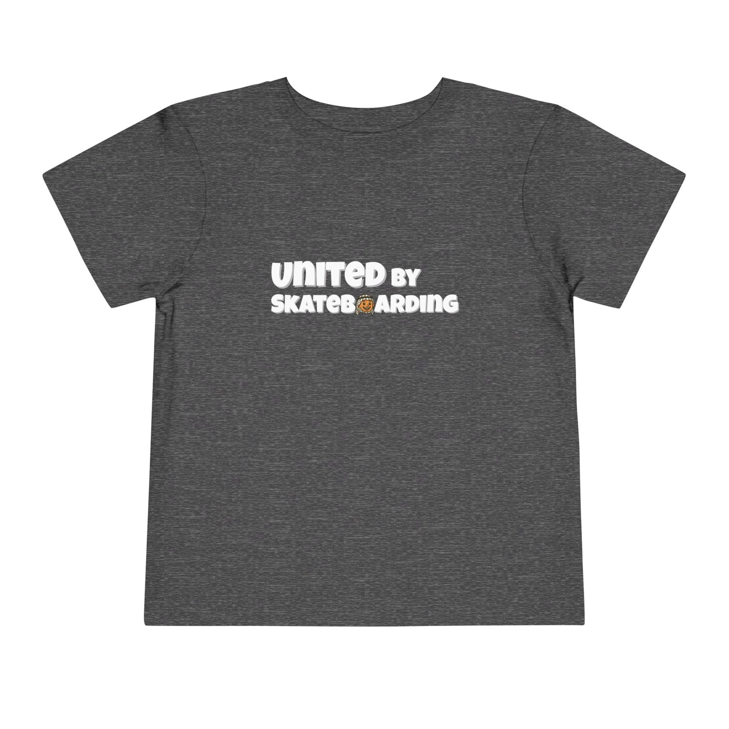 United For Gaza Skateboarding T-Shirt 100% Cotton Kid Front View Grey Color