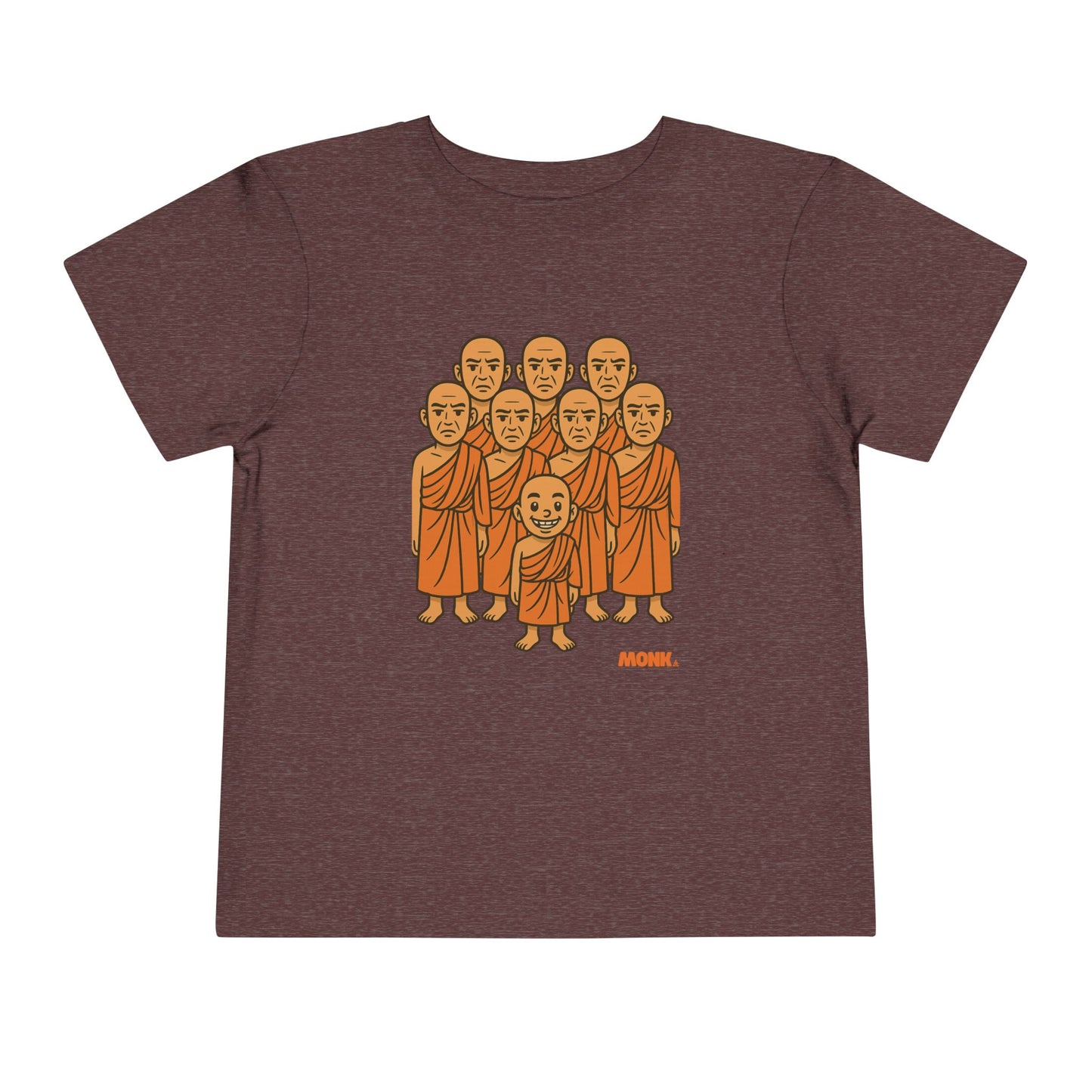 T-shirt Kid Comfortable Cotton Monk Be Yourself Front View Heather Maroon Color