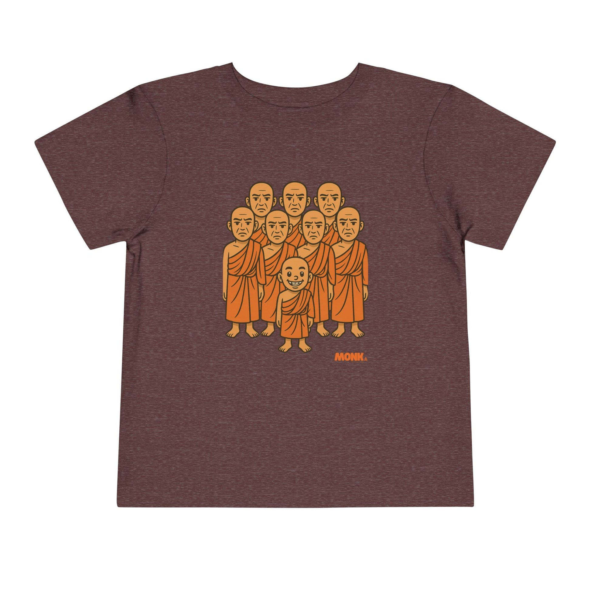 T-shirt Kid Comfortable Cotton Monk Be Yourself Front View Heather Maroon Color