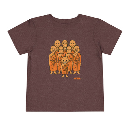T-shirt Kid Comfortable Cotton Monk Be Yourself Front View Heather Maroon Color