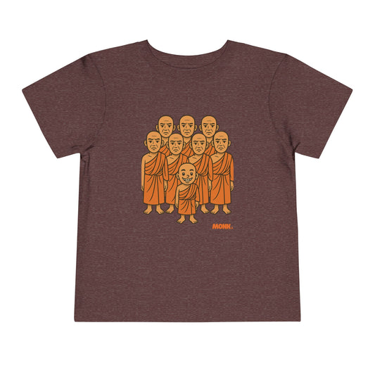 T-shirt Kid Comfortable Cotton Monk Be Yourself Front View Heather Maroon Color