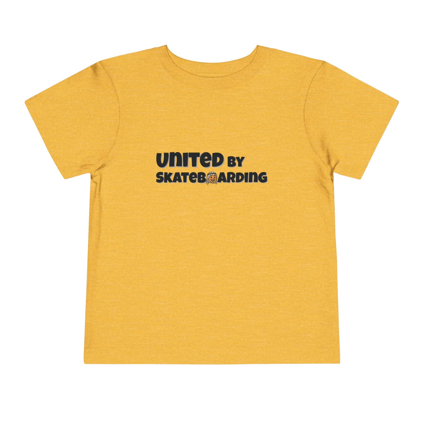 United For Gaza Skateboarding T-Shirt 100% Cotton Kid Front View Yellow Color