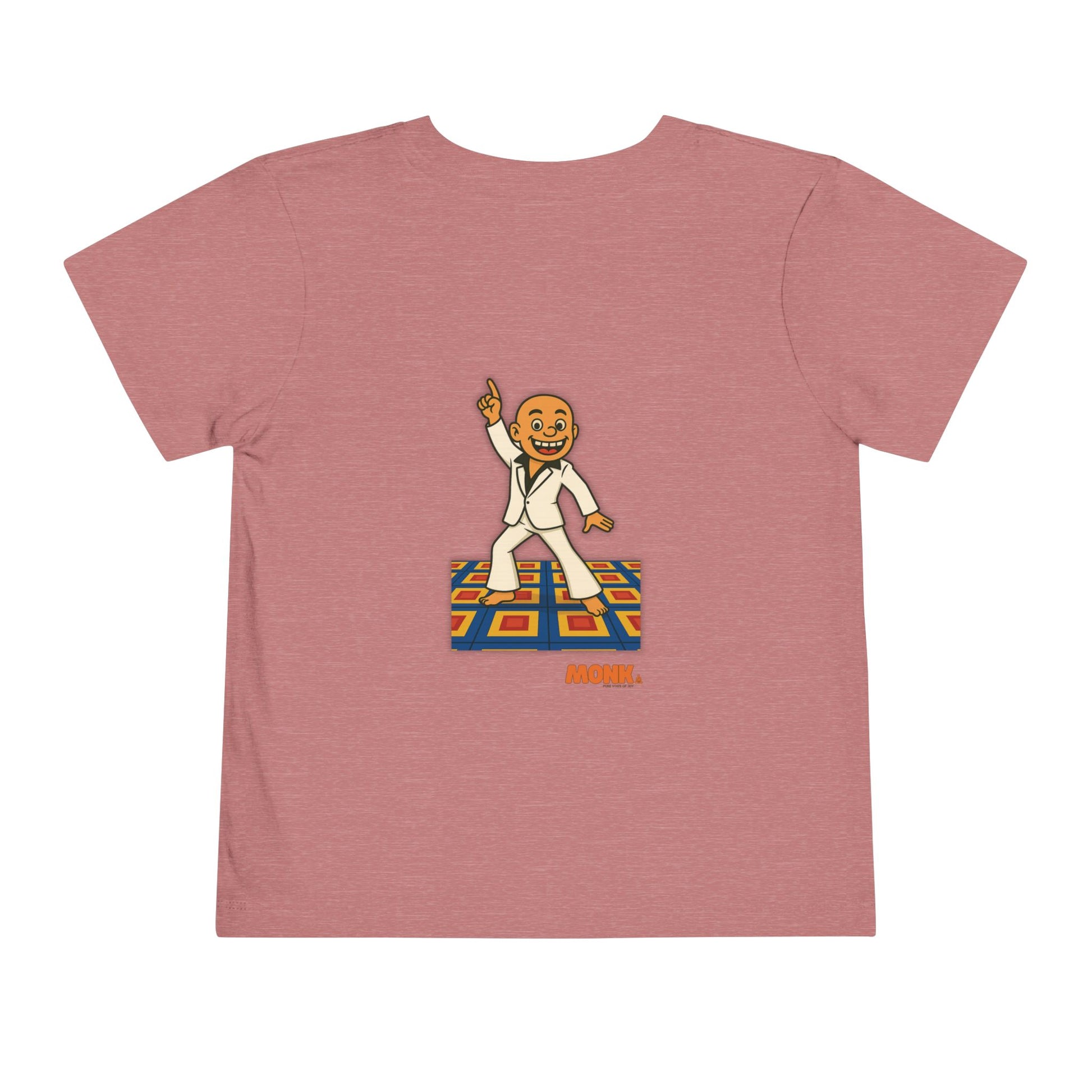 T-shirt Kid Cotton Monk Disco Back View Heather Mauve Color