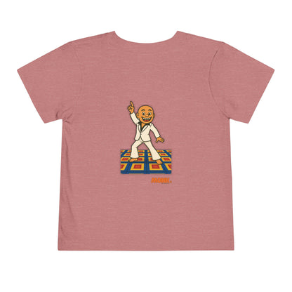 T-shirt Kid Cotton Monk Disco Back View Heather Mauve Color