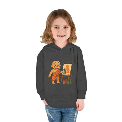 Kids Hoodie Warm Cotton Monk Hide and Seek Girl Front View Smoking Vintage Color