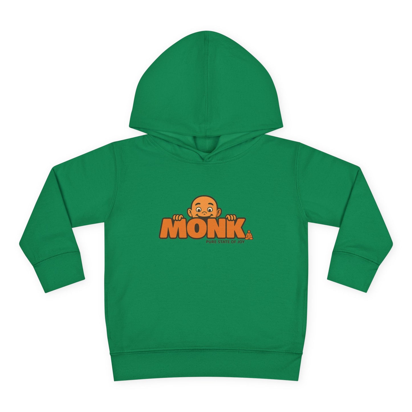 Kids Hoodie Warm Cotton Monk Hide and Seek Front View Heather Kelly Color