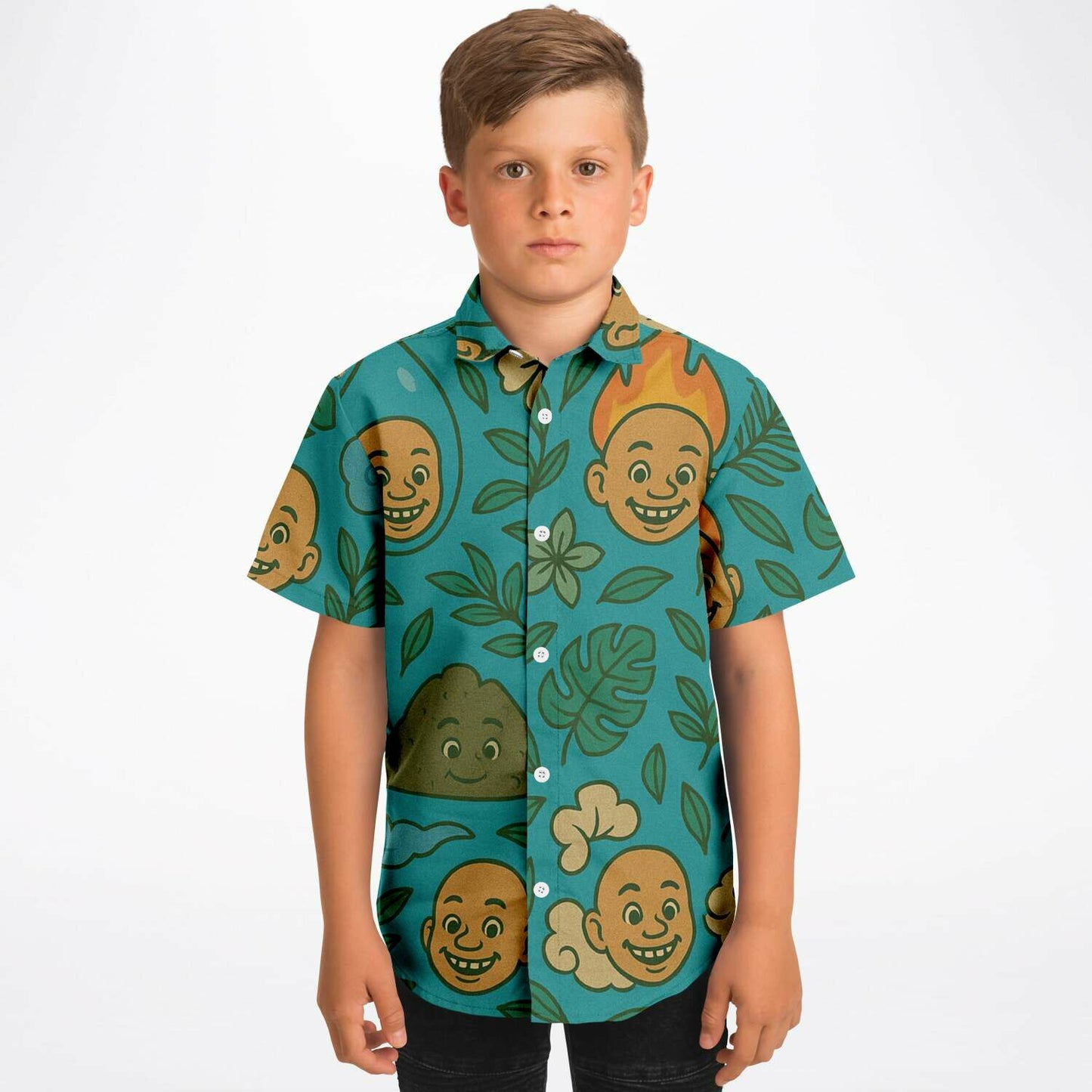 Kid and Youth Hawaiian Shirt Summer 5 Elements Monk Boy Front View