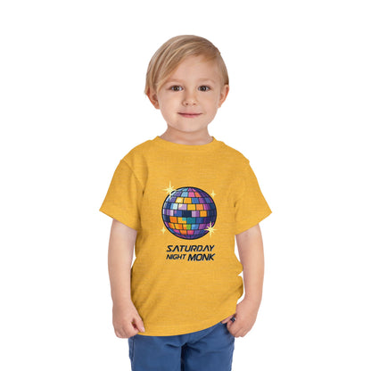 T-shirt Kid Cotton Monk Disco Front View Heather Yellow Gold Color
