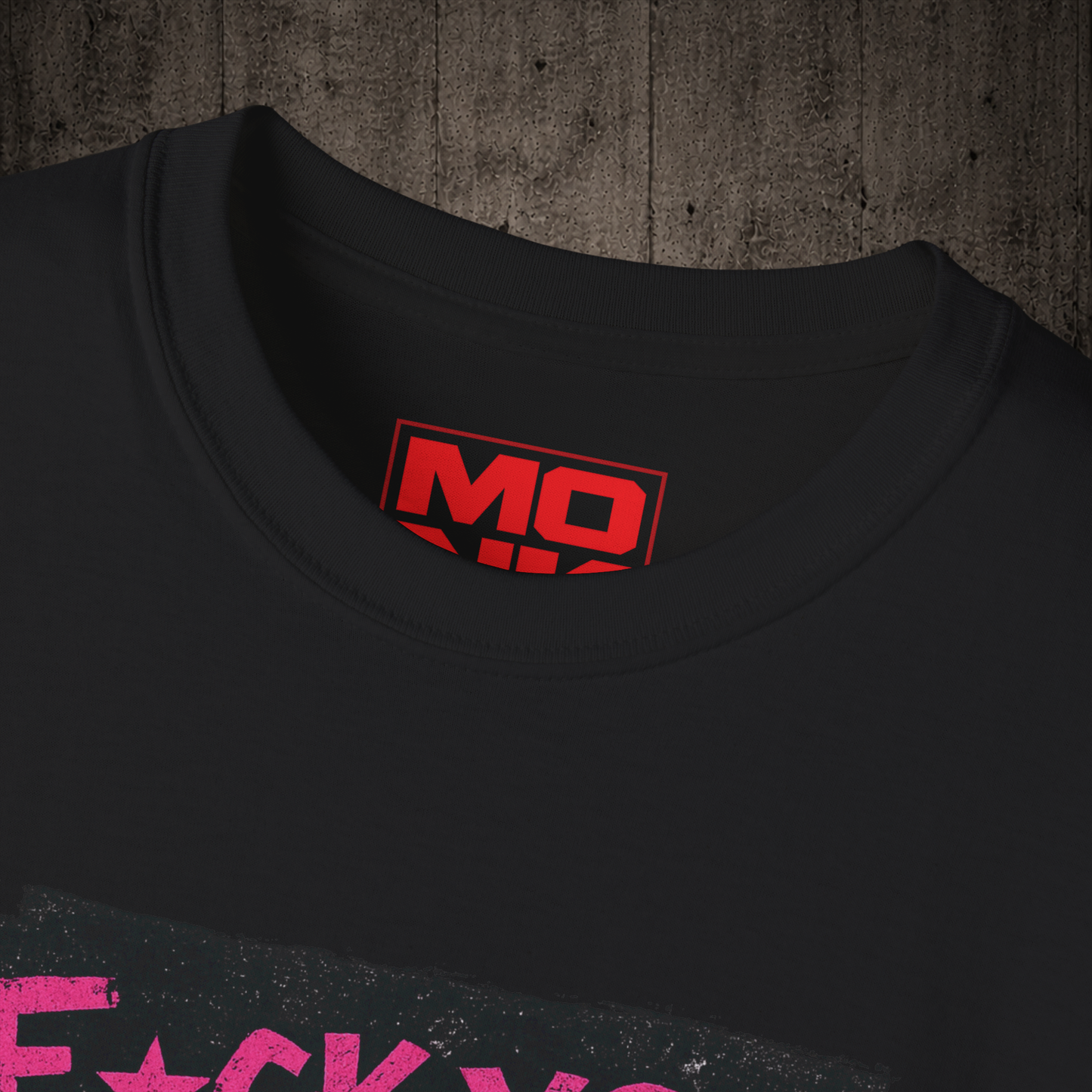 F*CK YOU graphic t-shirt colar detail in Black inspired by freestyle scootering and urban culture.