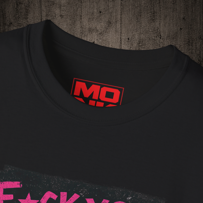 F*CK YOU graphic t-shirt colar detail in Black inspired by freestyle scootering and urban culture.