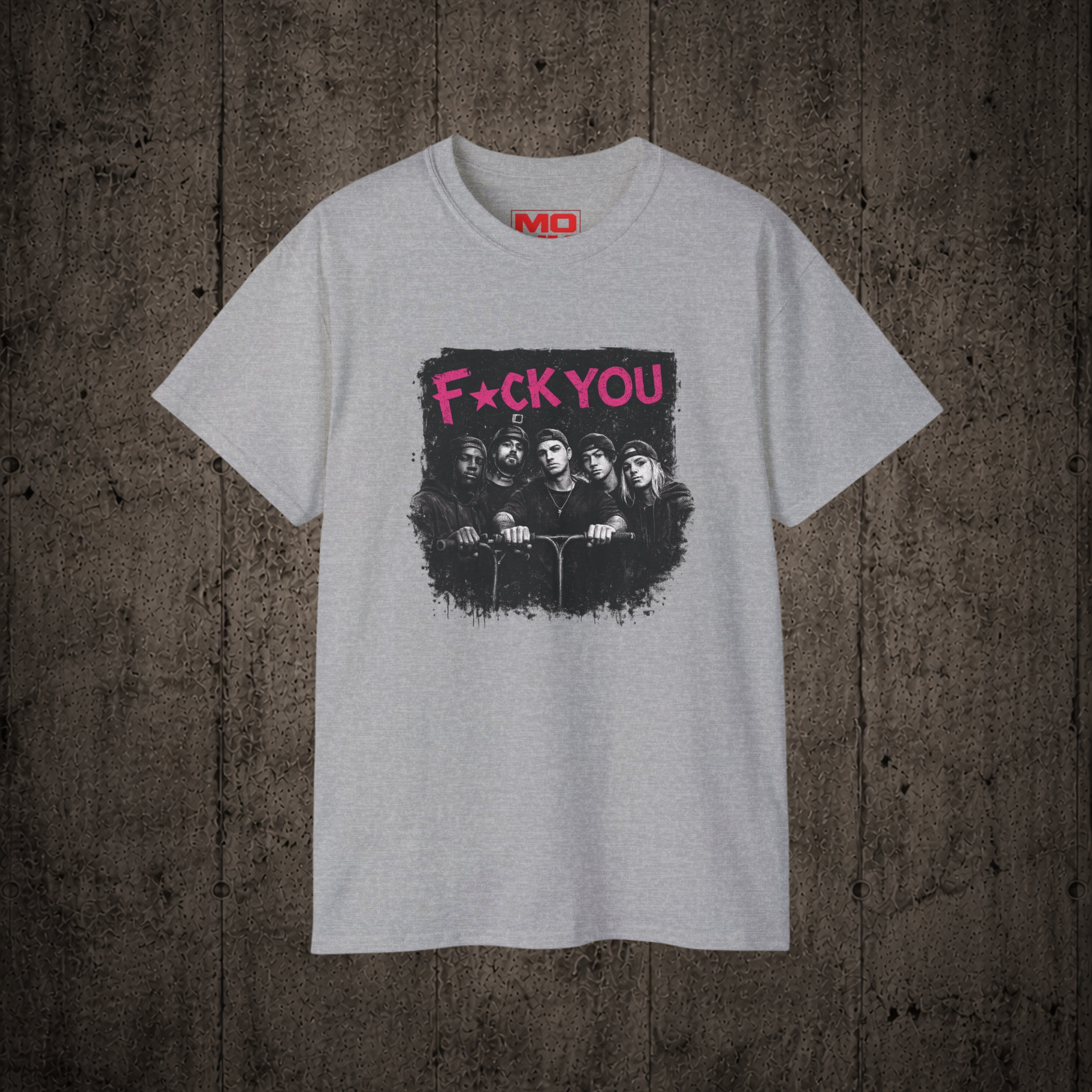 F*CK YOU graphic t-shirt in Sport Grey inspired by freestyle scootering and urban culture.